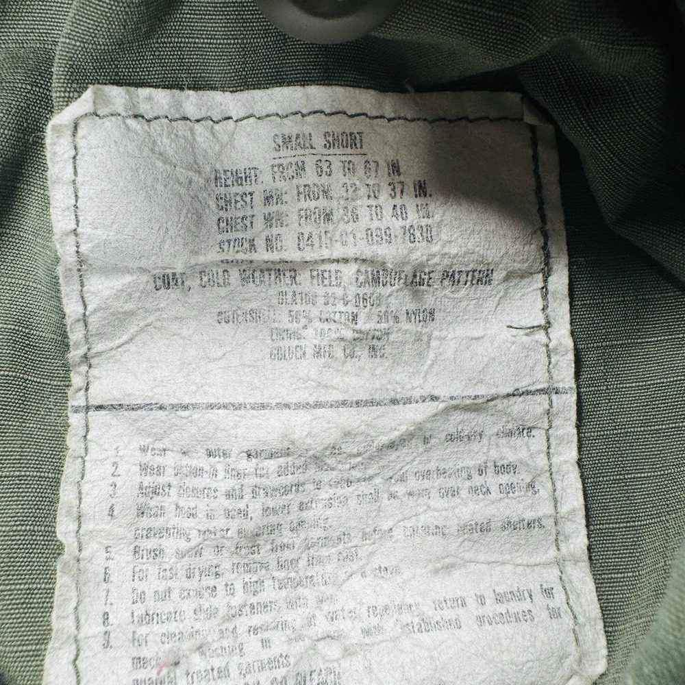 VTG Army M65 Field Jacket Mens Small Short Woodland Cold Weather FORSCOM Patch - Picture 9 of 12